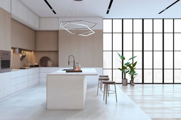 contemporary-stylish-luxury-brown-kitchen-interior-with-window-city-view-furniture-various-other-objects-interior-designs-concept-3d-rendering_670147-60692